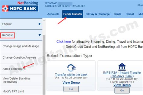 receiving bank routing number hdfc.